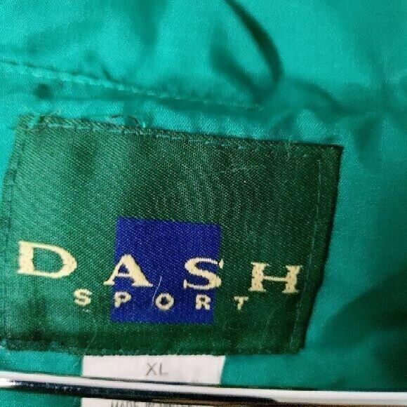 Dash Sport Adult XL Green Full Zip Waterproof Windbreaker Pockets Golf Beach Y2K - Picture 2 of 5